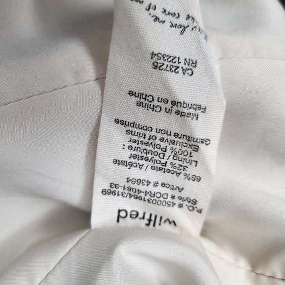 Wilfred Aritzia Blazer Black Open Front Round Neckline Side Slit Pockets Size 0 - Picture 10 of 10